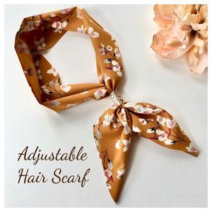 Cherry Blossom Floral Hair Scarf Ornate Gold Sizer, NWT, Fall Color Pale…